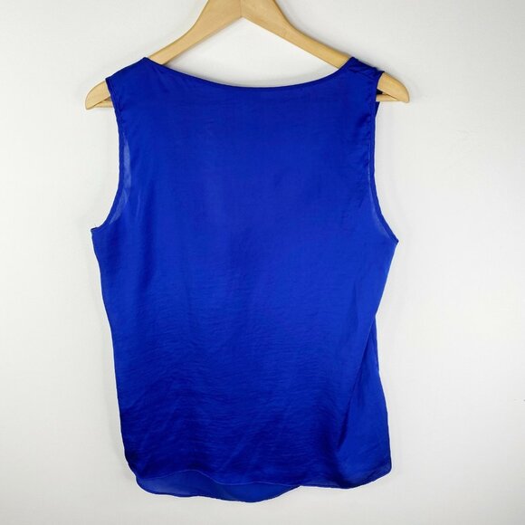 WILLI SMITH Blouse Womens Size XL Blue Tie Neck Sleeveless Tank Top Shirt Cami - Picture 3 of 3